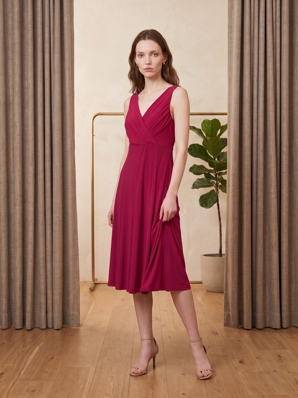 Evan Picone Magenta Women's Dress
